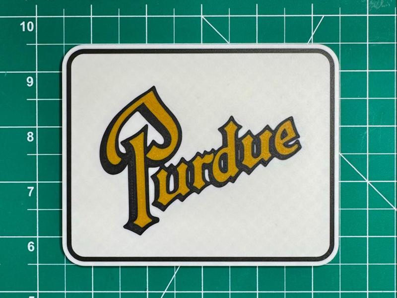 Purdue Black and Gold sign, coaster, magnet