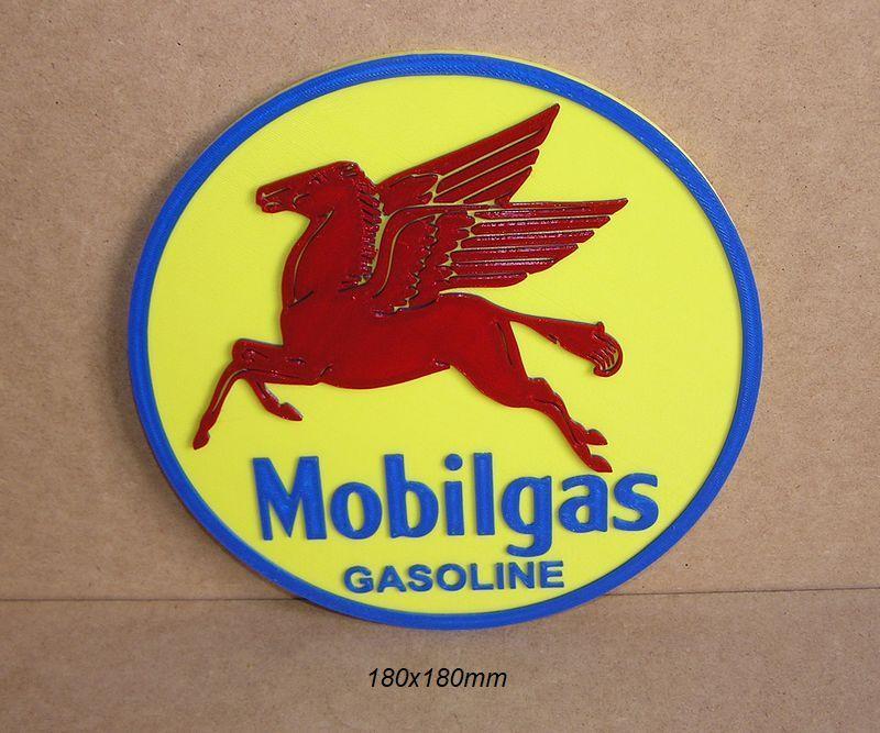Mobilgas, Gasoline, sign, signboard, sign, logo, vehicle, car, automobile, garage, mechanic, mechanic