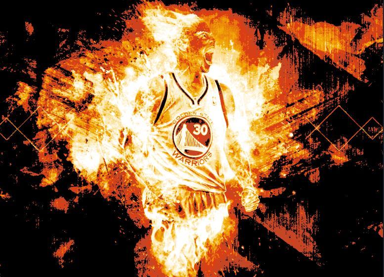 HueForge Golden State Warriors Steph Curry on Fire