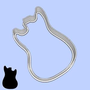 Music cookie cutters - guitar body shapes - Fender Mustang (style 1)