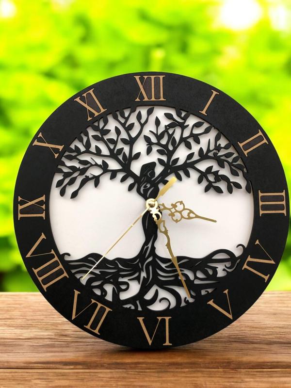 Laser-cut tree-of-life clock
