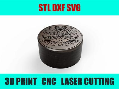 Round Wooden Box with Frog Carving | CNC & Laser Files