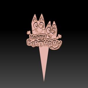 Bluey Happy Birthday Cake Topper