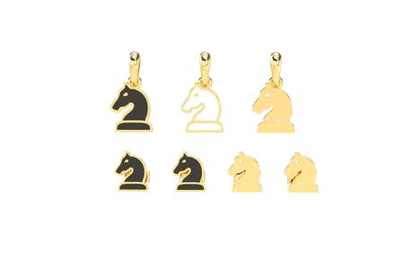 Knight pendant and earrings chess set 3D print model 3D print model