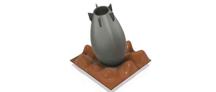 pot vase cup vessel Bomb v304 for 3d-print or cnc