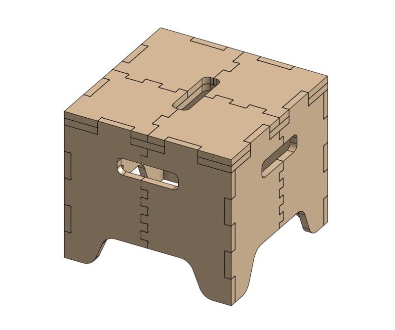 12mm CNC/Laser Cut Stool