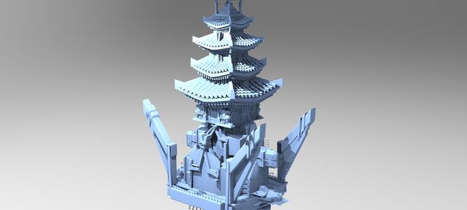 cyberpunk AsianTower Castle 2