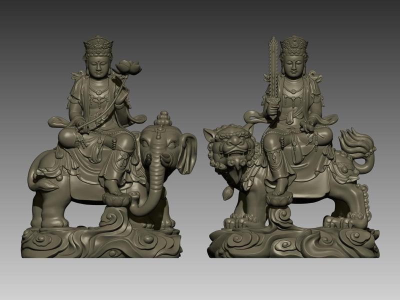 Samantabhadra  Manjusri Bodhisattvas