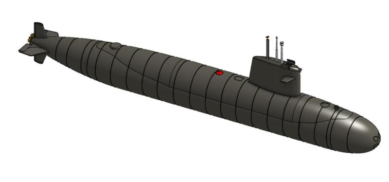 Sous-marin nucléaire d'attaque (SNA) Rubis Marine Nationale 1/700