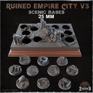 Ruined Empire City V3 - Scenic Bases (25mm Bases)