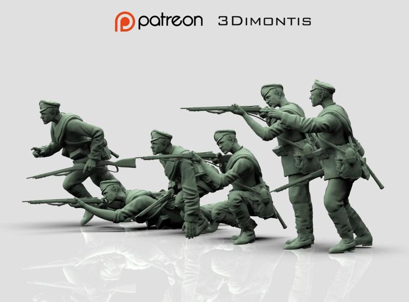 soldiers ww1 Russian empire 3D print model