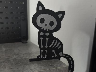 Cat Skeleton Door Corner Decor