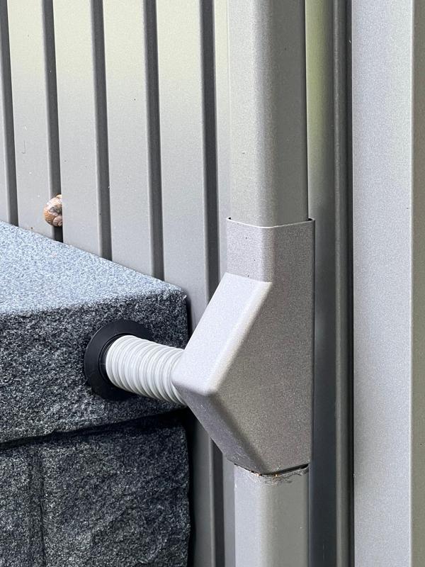 Rain Collector / Downpipe Diverter for Biohort AvantGarde Garden Sheds & Garantia Rain Barrel Hose