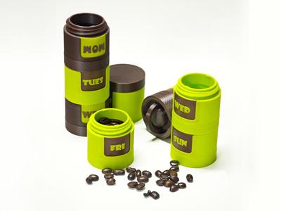 Stackable Bottle: Portable Infinitely Stackable Module Daily Pills/Vitamins/Nuts + Portioned Coffee Beans/Tea Leaves + Parts Organizer BOTTLE