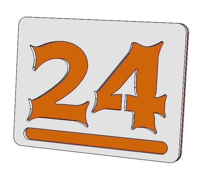 Nr. 24 - Apartment house door number / Modern 3D Apartment Numbers