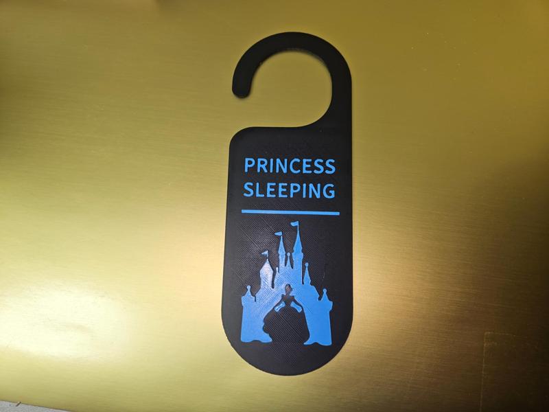 Princess sleeping door hanger Cinderella