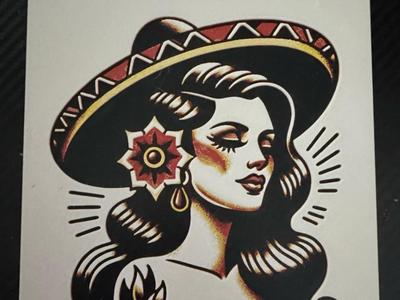 Señorita in Sombrero – Tattoo Style HueForge