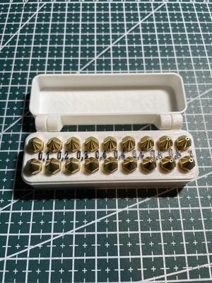 Organizer case for 3D printer nozzles