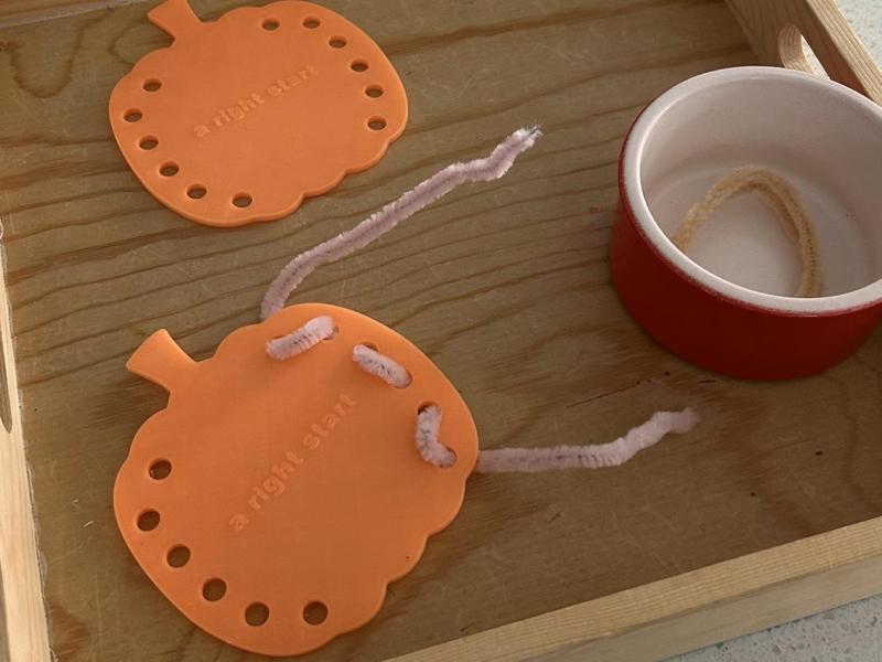 AI Montessori Lacing Activity for Kids - Pumpkin