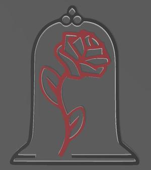 beauty & beast rose 2d wall art