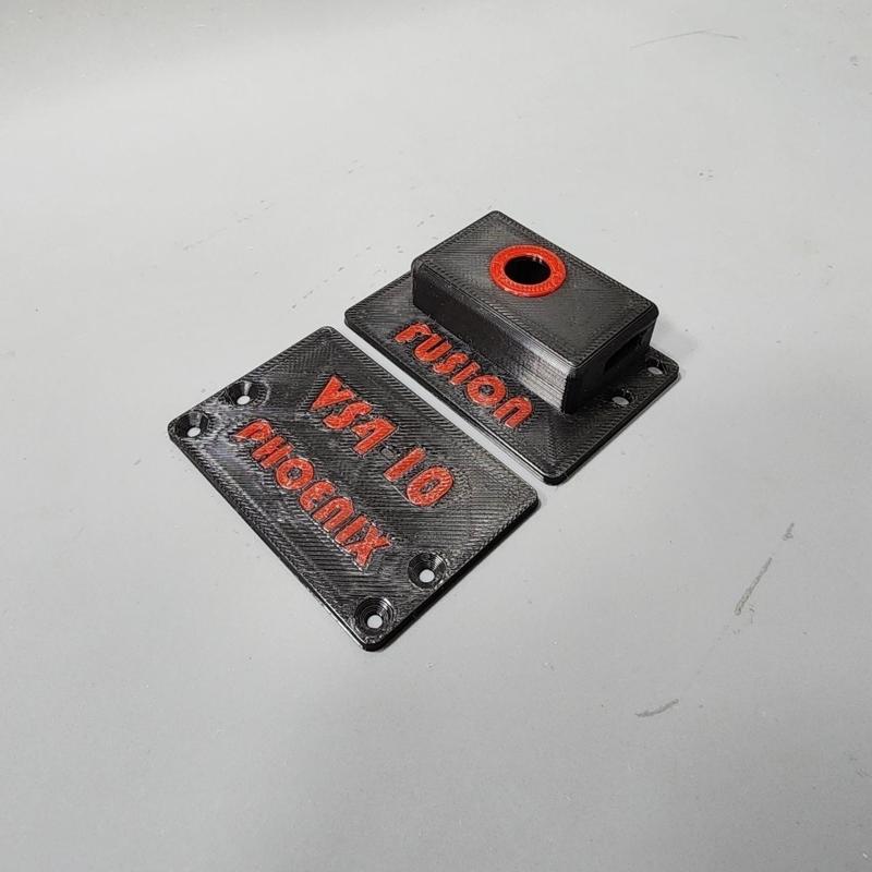 VANQUISH VS4-10 PHOENIX TRANSMISSION PLATE AND SWITCH MOUNT FOR HOBBYWING AXE R2 OR R3 OR FUSION