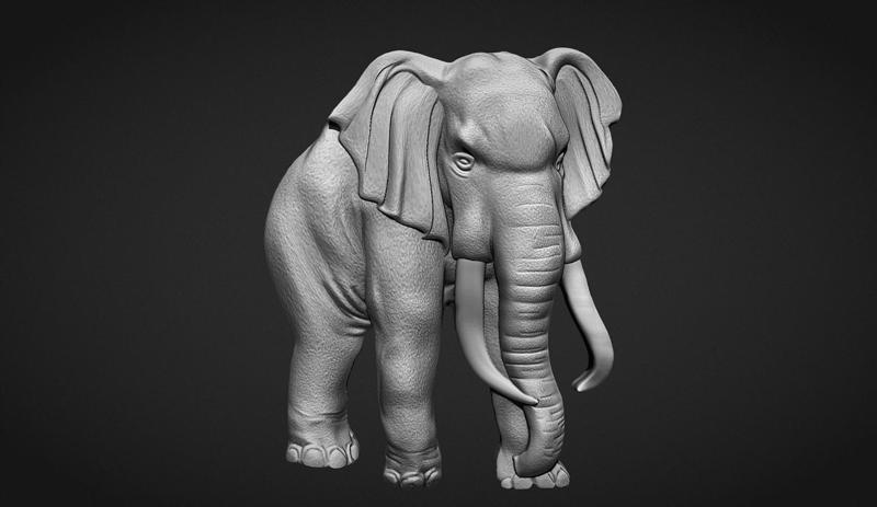 Elephant Bas Relief 3D Model