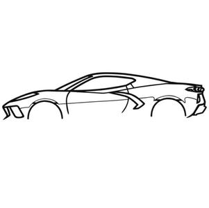 Chevrolet Corvette C8 2022 Silhouette Wall Art
