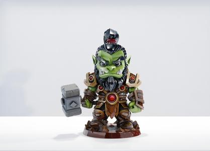⚡🟢 Chibi Thrall with Doomhammer | Orc Warchief 3D Print Figure