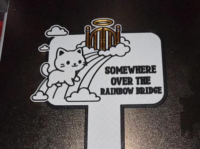 Over the Rainbow Bridge Cat Plaque - Memorial 