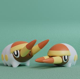 Pokemon - Grubbin with 2 poses
