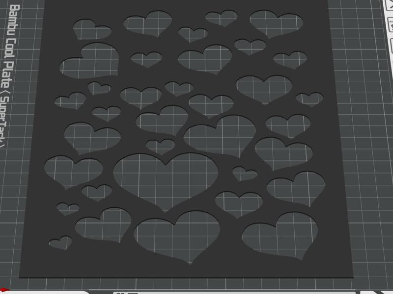 Heart template resized to full bed size P1S