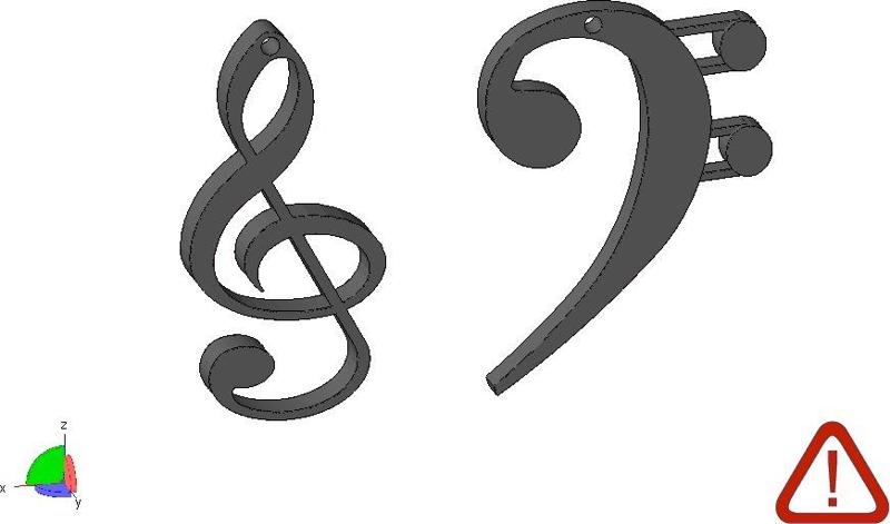 Treble and Bass Clef Earrings