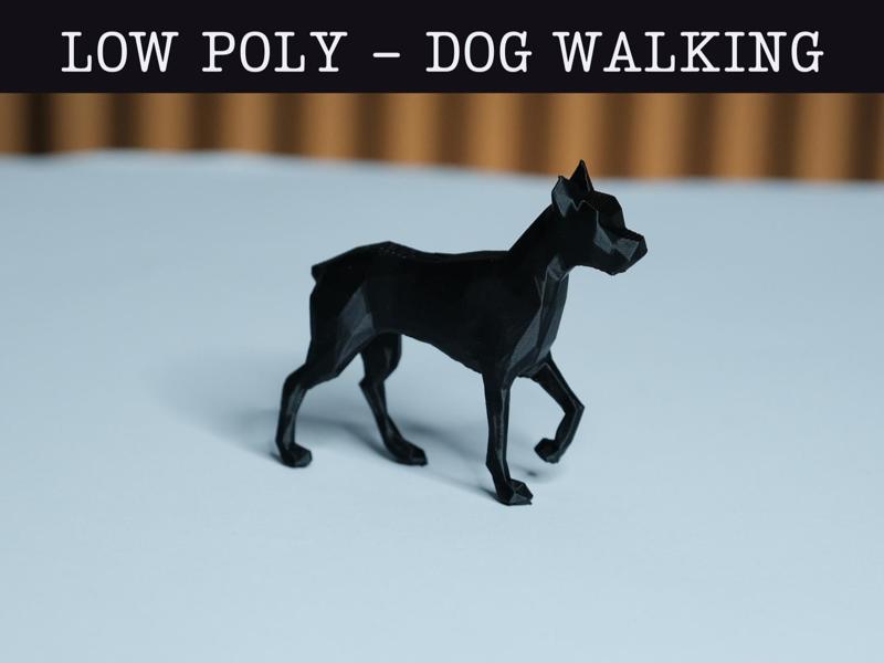 Low Poly Walking dog - Doberman Inspired 