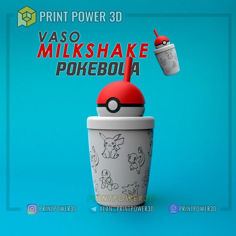 Pokeball cup - milkshake - pokeballs