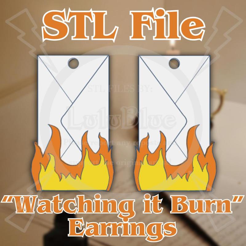 "Watching it Burn" Letter Earrings