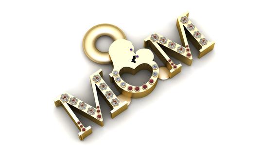 M ALPHABET WORD PENDANT 3D PRINTABLE MODEL