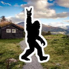 Big Foot Rock On Silhouette Funny Humor Wall Decor