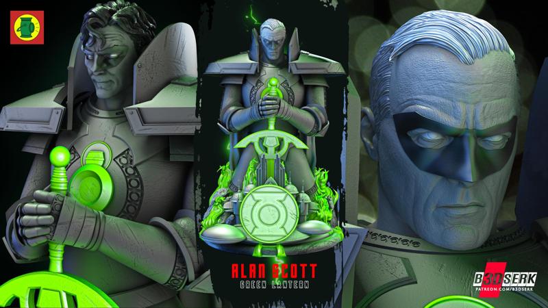 B3DSERK June term 2023: Alan Scott Bust 1/4 ready for printing