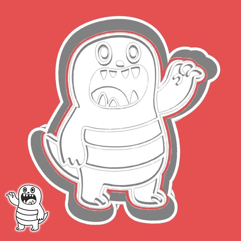 Cute monsters cookie cutters - stripey swipey monster