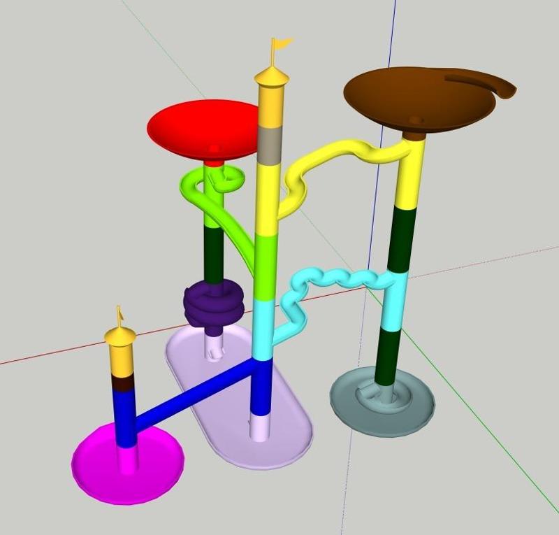 Marble run tall straight