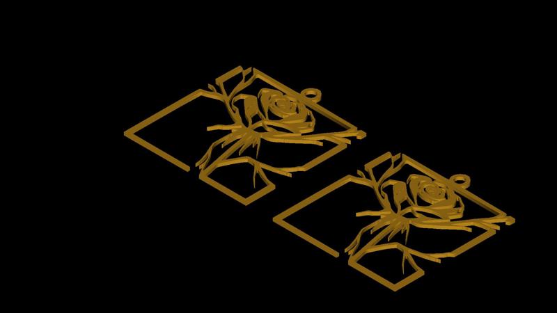 Rose Flower Pendant Jewelry Art Digital File