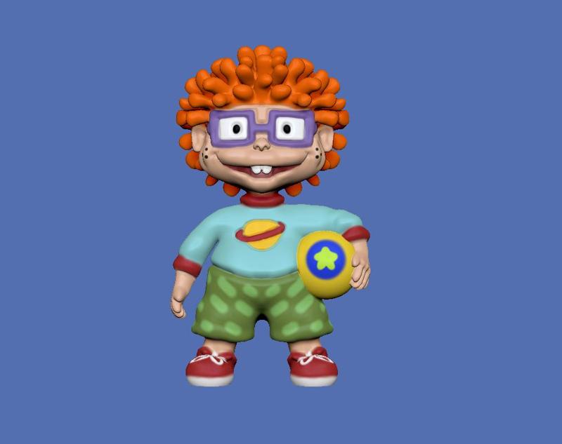 chuckie from rugrats holding a ball