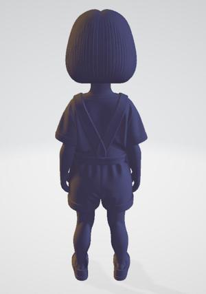 girl, doll, toy, girl with bob hair, doll for children, child in overalls.