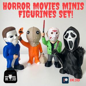 SET OF 4 HORROR MOVIES CHARACTERS - NO SUPPORTS