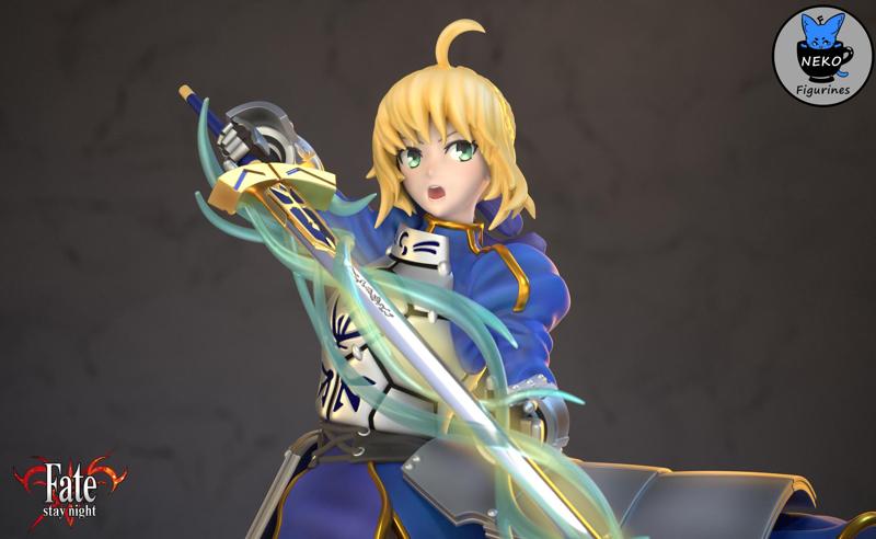 Saber/Artoria Pendragon - Fate Anime Figurine for 3D Printing STL