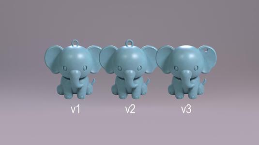 Baby Elephant Keychain | Cute 3D STL File for Kids and Animal Lovers, Printable Elephant Charm