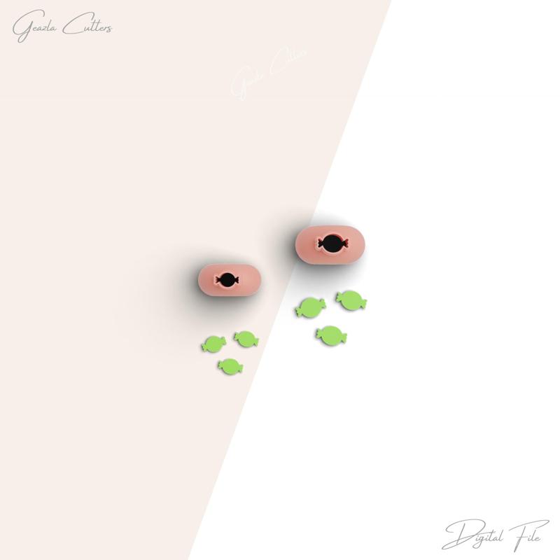 Candy Micro Clay Cutter, Halloween Polymer Clay Cutter, Tiny Clay Cutter, 2 Sizes Included, Digital STL File, No: 111