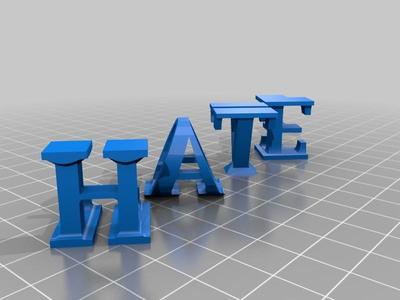HATE LOVE Typographic Sculpture
