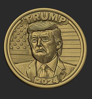 3D Trump 2024 Portrait Bas Relief STL File for 3D Printing & CNC