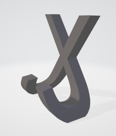 JX art combination letters 90° rotation